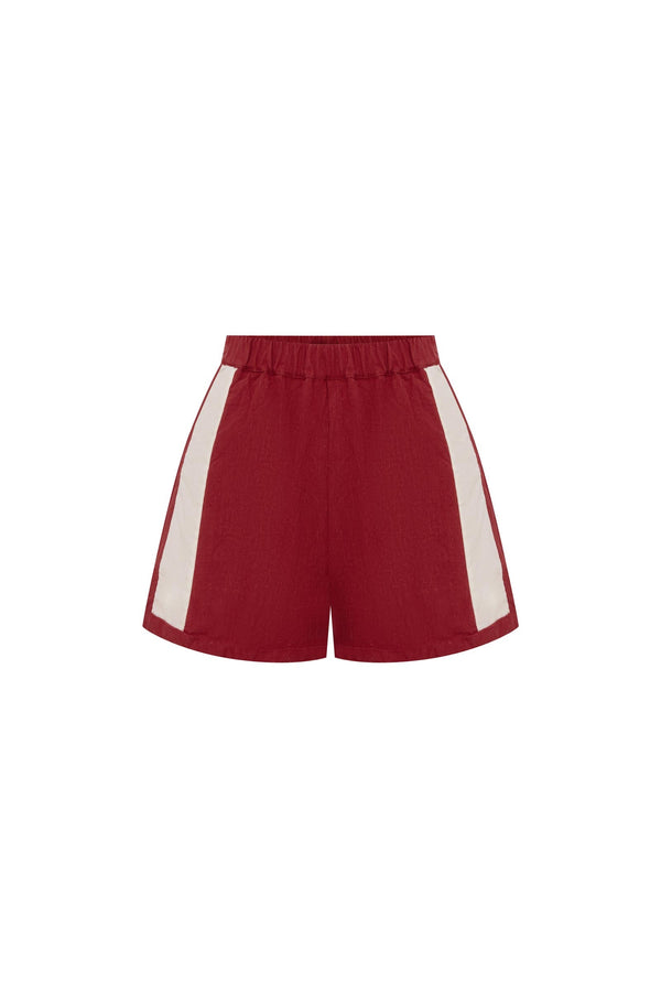 Simone Linen Shorts - Siren Red